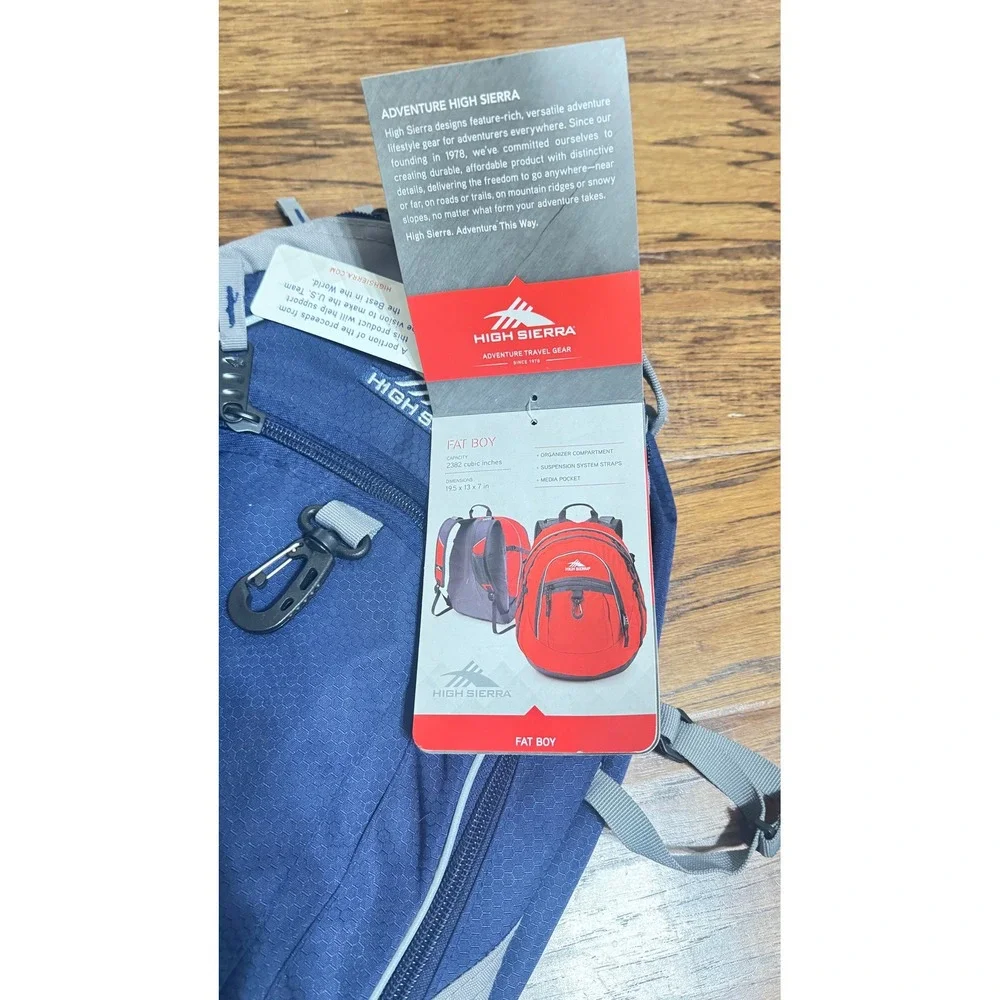 High Sierra Fat Boy Backpack Blue Gray Multi-Compartment‎ School NEW DEADSTOCK